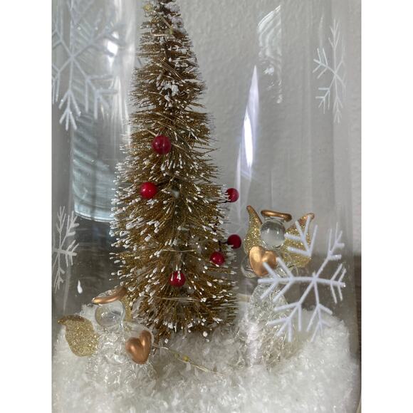 Home LED‎ Glass Dome Christmas Tree Centerpiece Decoration 10" Electronic - Picture 7 of 12